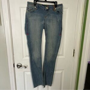 COOGI Australia Colorful embroidered womens denim jeans size 7/8.